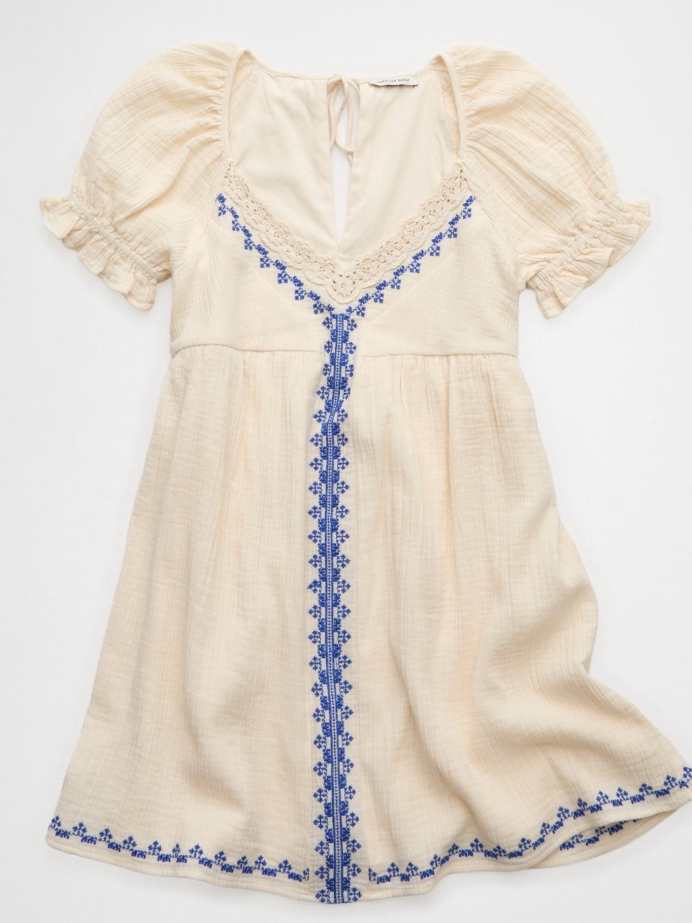 AE•Puff-Sleeve Babydoll Mini Dress•Size XS•NWT